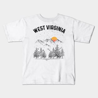 West Virginia State Vintage Retro Kids T-Shirt